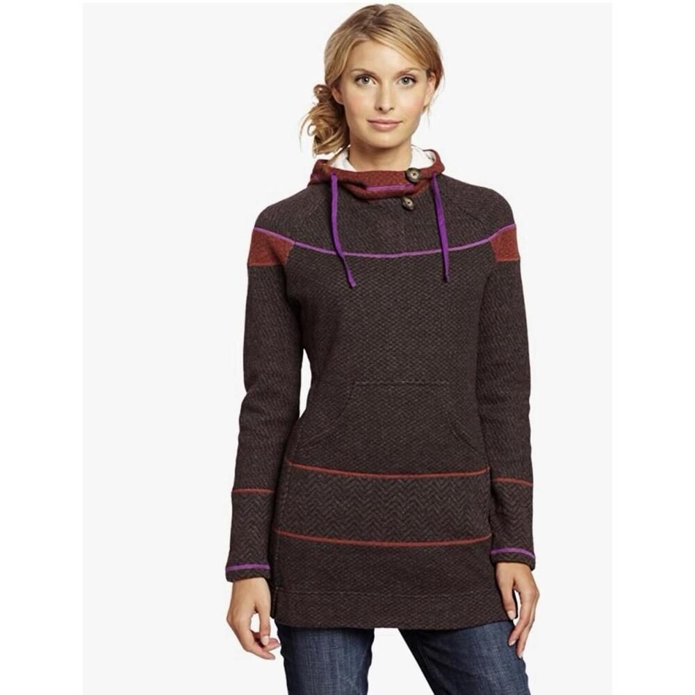 PrAna Grey Striped Wool Blend Caitlyn Tunic Sweater M NWT